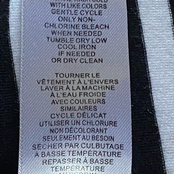 T TAHARI GEOMETRIC STRIPE MAXI DRESS BLACK WHITE MODAL KNIT SIDE KNOT SIZE XL - Picture 8 of 11